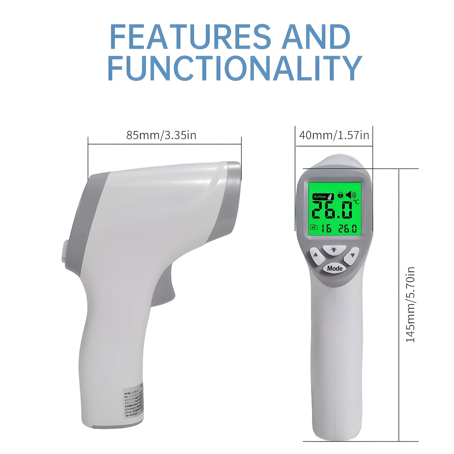 Digital Infrared Multi-Purpose Baking Oven Food Cooking Temperature Meter Measure Thermometer Outdoor Pyrometer Laser High Temperature Meter Food Kitchen Thermometers Adjust Heat Meter