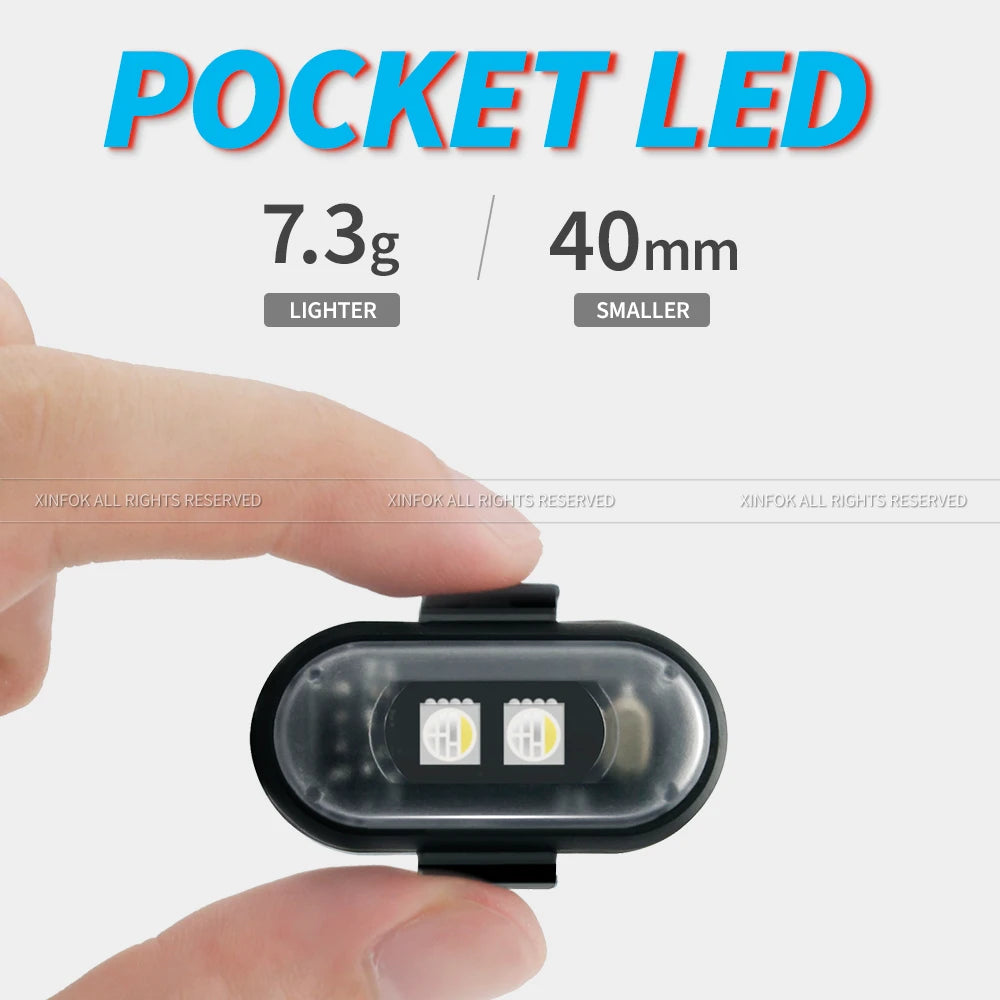 NEW Arrivals 2/4/8PCS Set Bicycle Motorcycle Helmet Strobe Light, APP Controlled RGB LED, Universal for Bicycle Scooter/Car/Helmets/Drone, IP67 5V  Adhesive Lights Set Sports Supplies