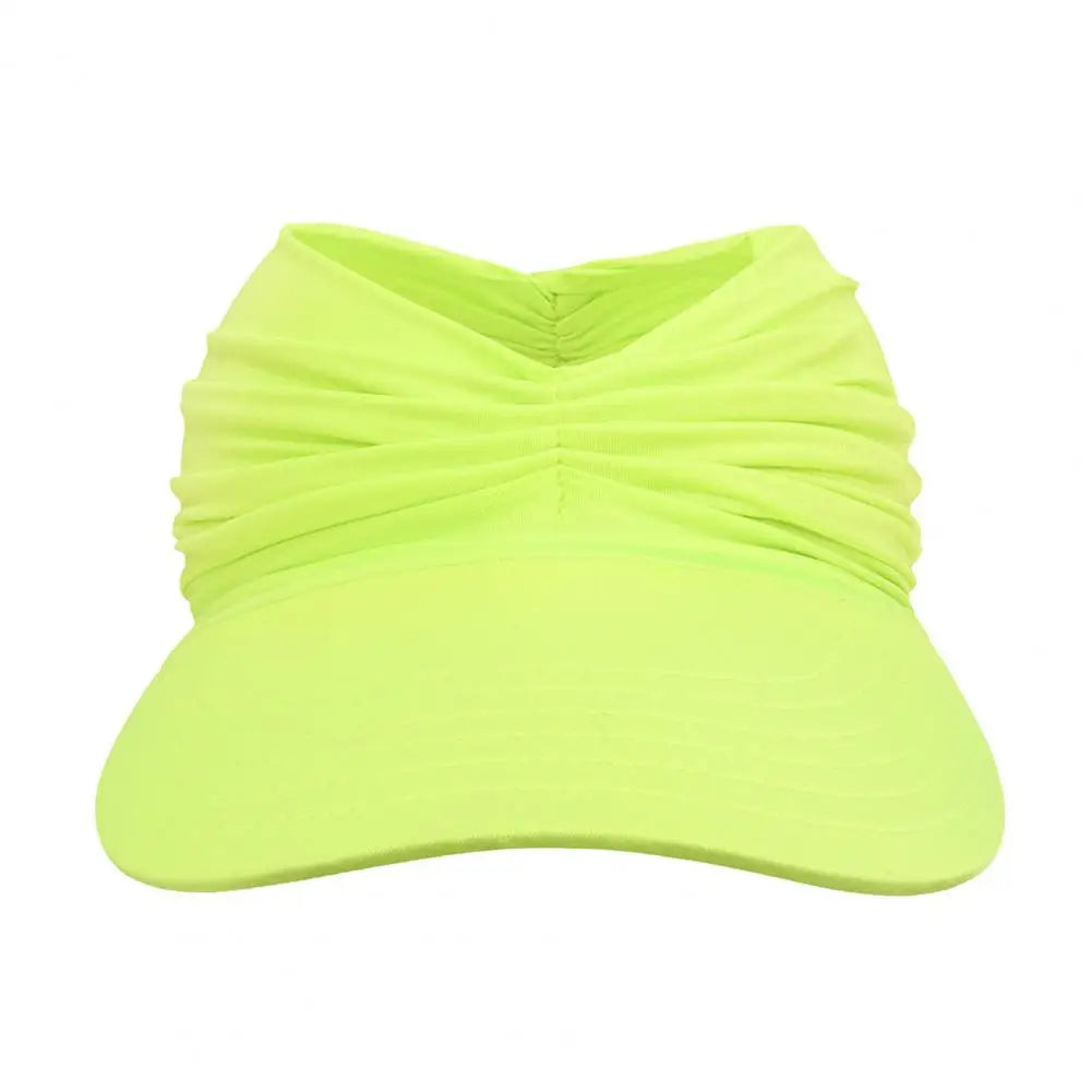 NEW Arrivals 13 Colors Women Female Sun Hat Pleats Sun Foldable Solid Color Wide Brim Anti Sun Cap Sweat Absorb High Stretch Summer Beach Swimming Accessories Girls Ladies Summer Casual Apparel Supplies