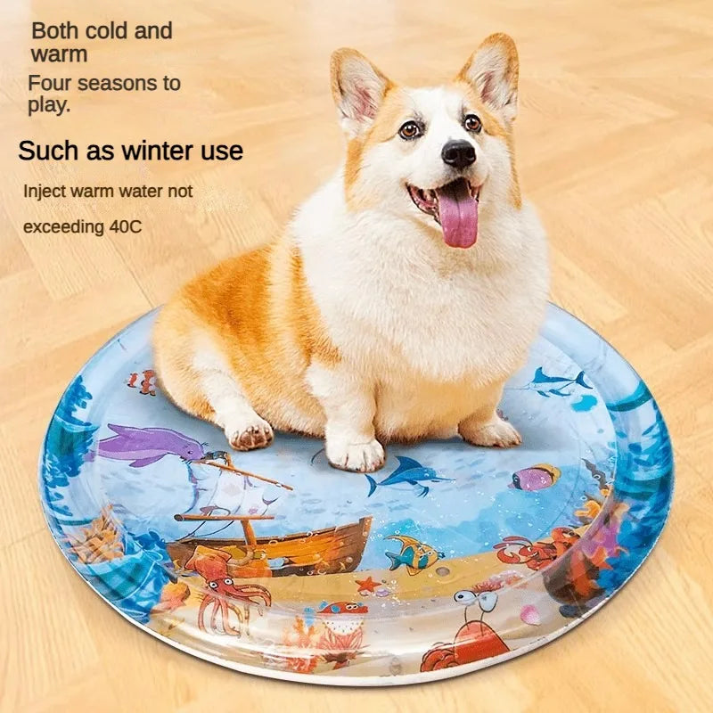 Pet Inflatable Water Mat, Dog Toy, Thickened and Durable Water Mat, Outdoor Water Toy