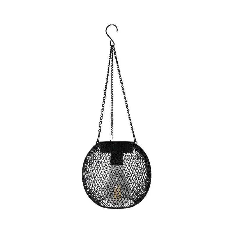 41cm x 15,5cm Solar Garden Lights Outdoor Hollow Diamond Pattern Projection Lantern Waterproof Decorative Hanging Lamp for Yard Pathway Decor