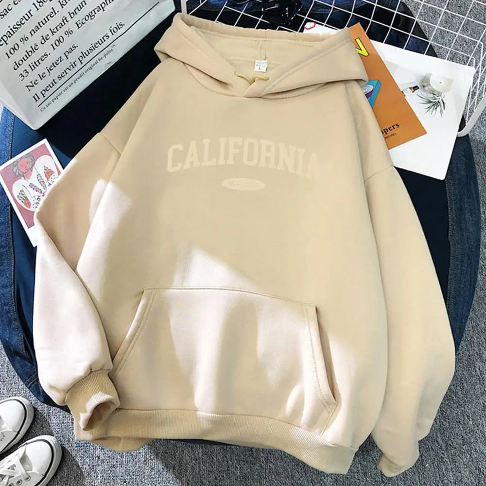NEW Arrivals S-2XL 12 Colors California West Coast Design Women Hoody Hip Hop All-Match Streetwear Pocket Crewneck Clothes Fleece Comfortable Female Girls Casual Clothing Supplies