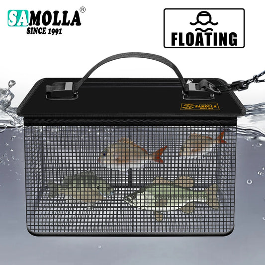 Small  Large Capacity Professional Fishing Protection Live Fish Bucket Box Portable Quick Drying  Bucket Outdoor Fishing Gear Collapsible Fishing Net Cage