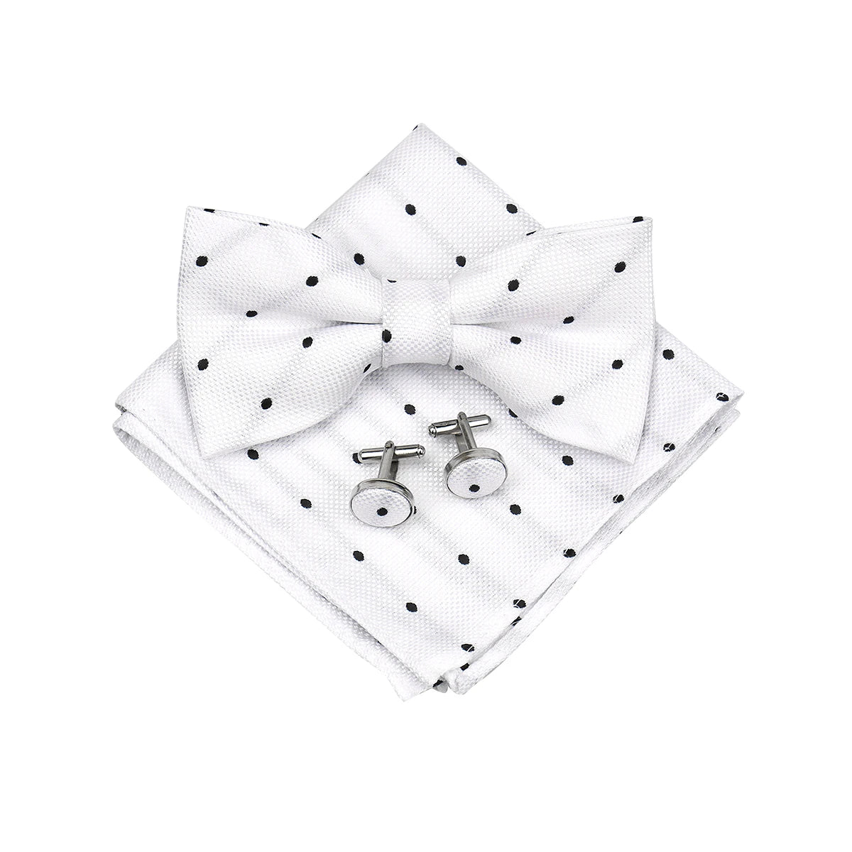 3 PCS Set 55 Colors Luxury Paisley Bowtie Suit Man Bow Tie Pocket Square Cufflinks Wedding Bowknot Accessories Butterfly Neckwear Adjustable Adult Ties