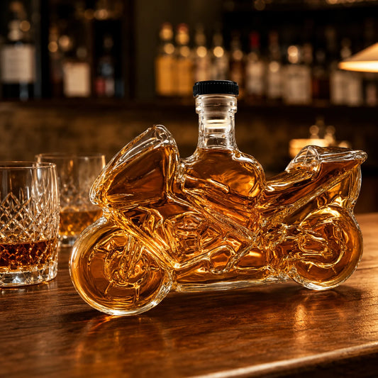 500/750ml Vintage Motorcycle Shaped Whiskey Liquor Decanter Glass Alcohol Container Bottle Unique Liquor Bar Pub Night Club  and Party Decorations Home Barware Accessories