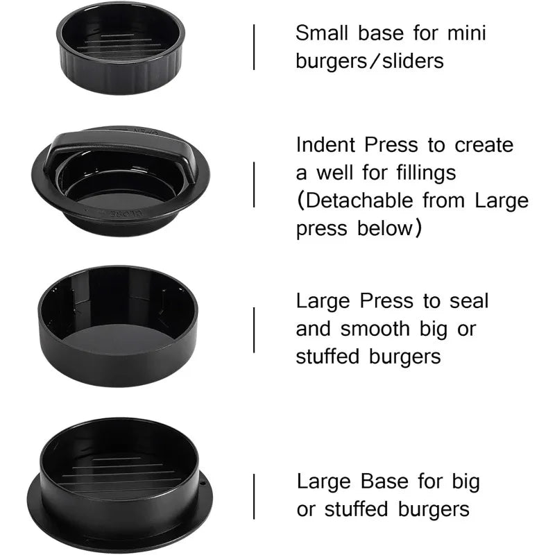 NEW Set Non Stick Hamburger Meat Press Maker Round Shape Stuffed Burger Patties Beef Grill Pie Press Mold Kitchen Accessories