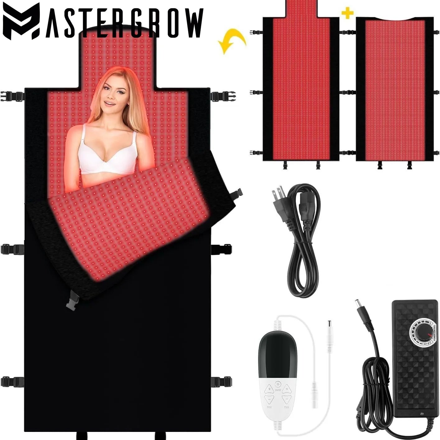 HOT SALE 325/1370/2570pcs LED's Red Light Therapy with Remote Control Infrared Mat 660nm 850nm Red Light Blanket Pad Phototherapy Waist Heating Body Pain Relief Full Body Healing Muscles Back Legs Treatment Machine Health Car