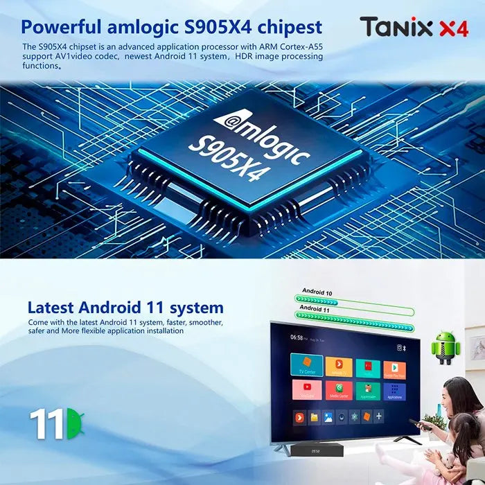 NEW Arrivals X4 TV Box Amlogic S905X4 Android 11 2.4G 5G Dual Wi-Fi 100M 4K Optional i8 keyboard VS X96 Max Ultra X96q mecool km7 Bluetooth Remate Control TV-Box Home Electronics Accessories Supplies
