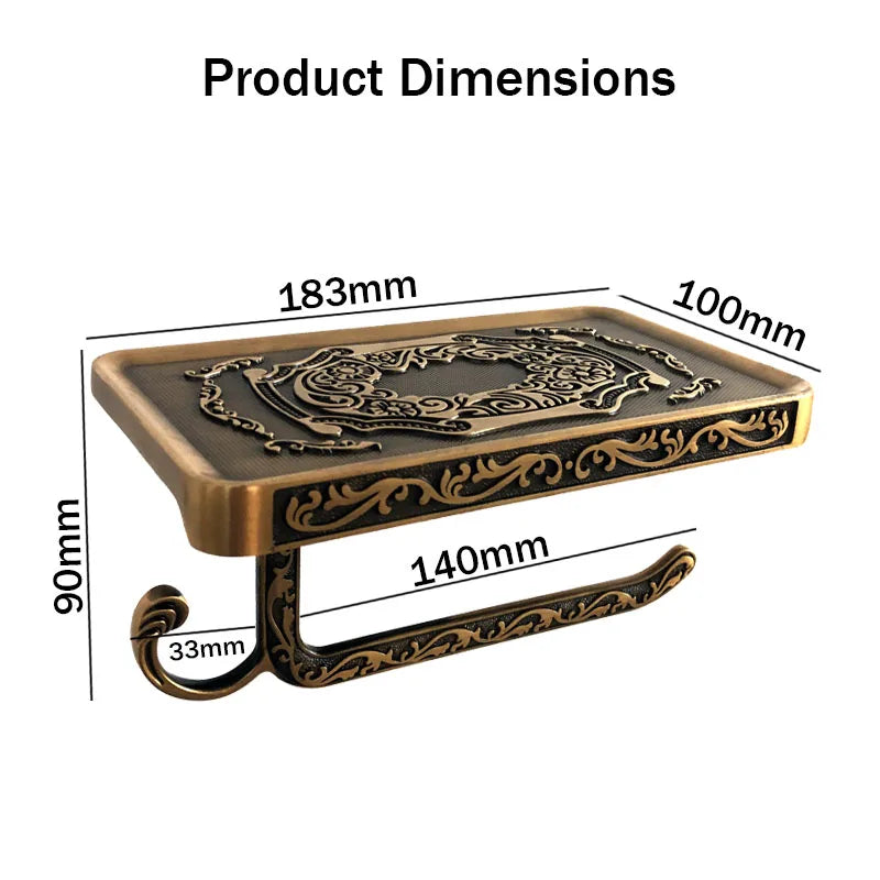 White Toilet Paper Holder Bathroom Multifunctional Storage Rack Punch-free Roll Paper Holder Antique Tissue Holder with Hook