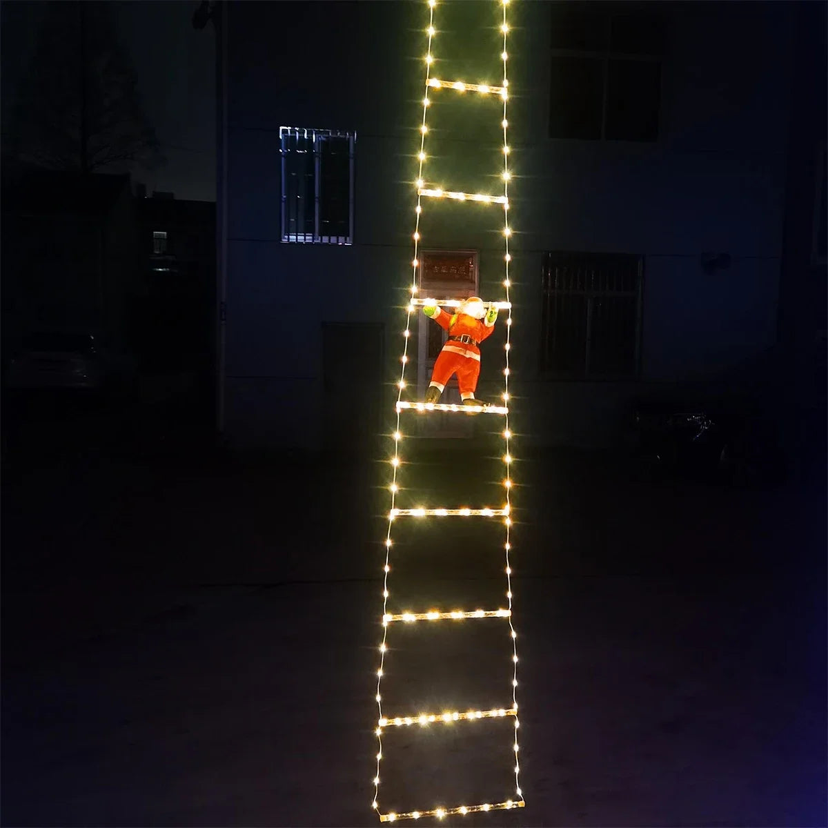 NEW Arrivals 3M Santa Claus Climbing Ladder Warm Light Christmas Decoration Home Outdoor Garden Christmas Tree Ornament New Year Gift Home Outdoor Christmas Decoration Supplies