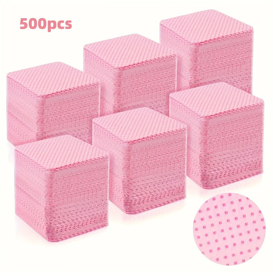 200 PCS Set White/Pink Color  Non-Abrasive Nail Wipes | Soft Absorbent Nail Cleaning Sponges for Removing Nail Polish Women Makeup Tools