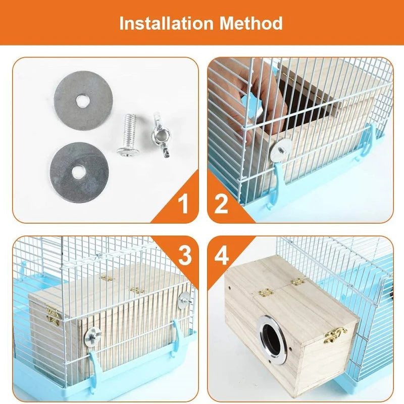 Wood Bird House Nest Birds Breeding Box Bird Parrot Breeding Decorative Cages Pet Accessories Home Balcony Decoration Mating Box