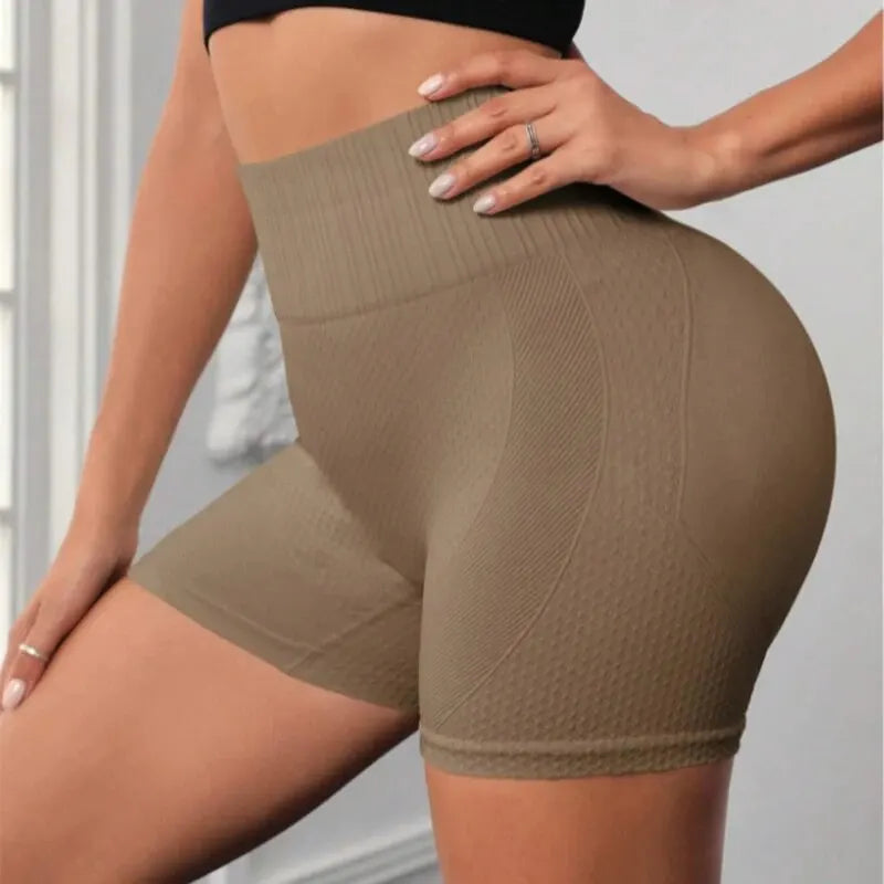 Women's Seamless 4-Piece Yoga Shorts High-Waisted Hip Lift Running Fitness Shorts