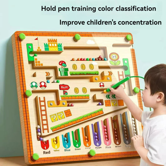 Large Size Children's Magnetic Maze Walking Ball Baby Concentration Training, Writing Logic Thinking 3 year Old Early Education Puzzle To