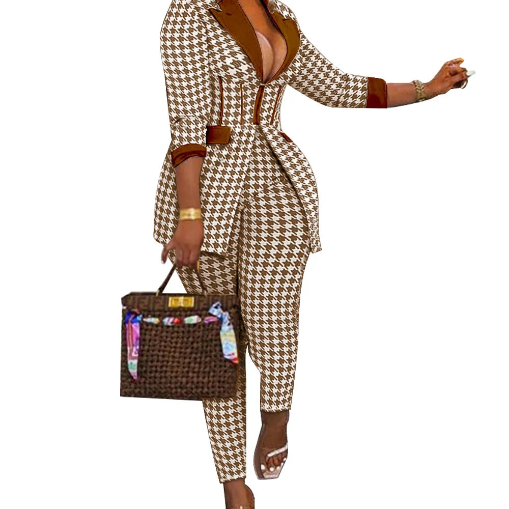 NEW Arrivals 2PCS Set 3 Colors Sexy Suit for Women Luxury Blazer + Pants Set  Long Sleeves Coats and Trousers Streetwear Female Autumn Winter Suit Ladies Luxury Fashion Clothing Supplies