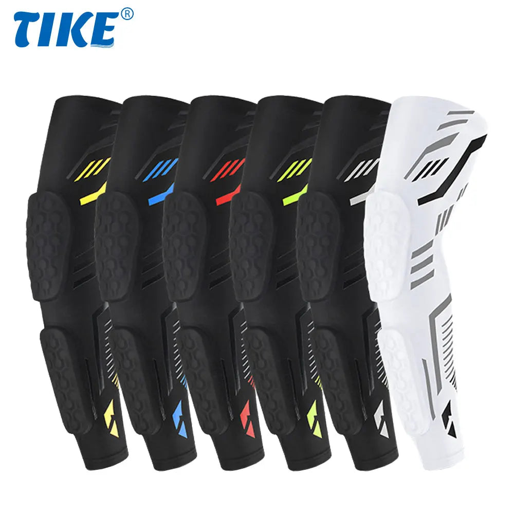 M-2XL Plus Size Professional Padded Arm Sleeves, Youth and Adult Elbow Forearm Crashproof Pads for Cycling Football Basketball Volleyball Soccer Women Men Sports Clothing Accessories