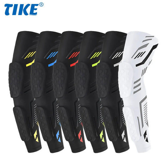 M-2XL Plus Size Professional Padded Arm Sleeves, Youth and Adult Elbow Forearm Crashproof Pads for Cycling Football Basketball Volleyball Soccer Women Men Sports Clothing Accessories