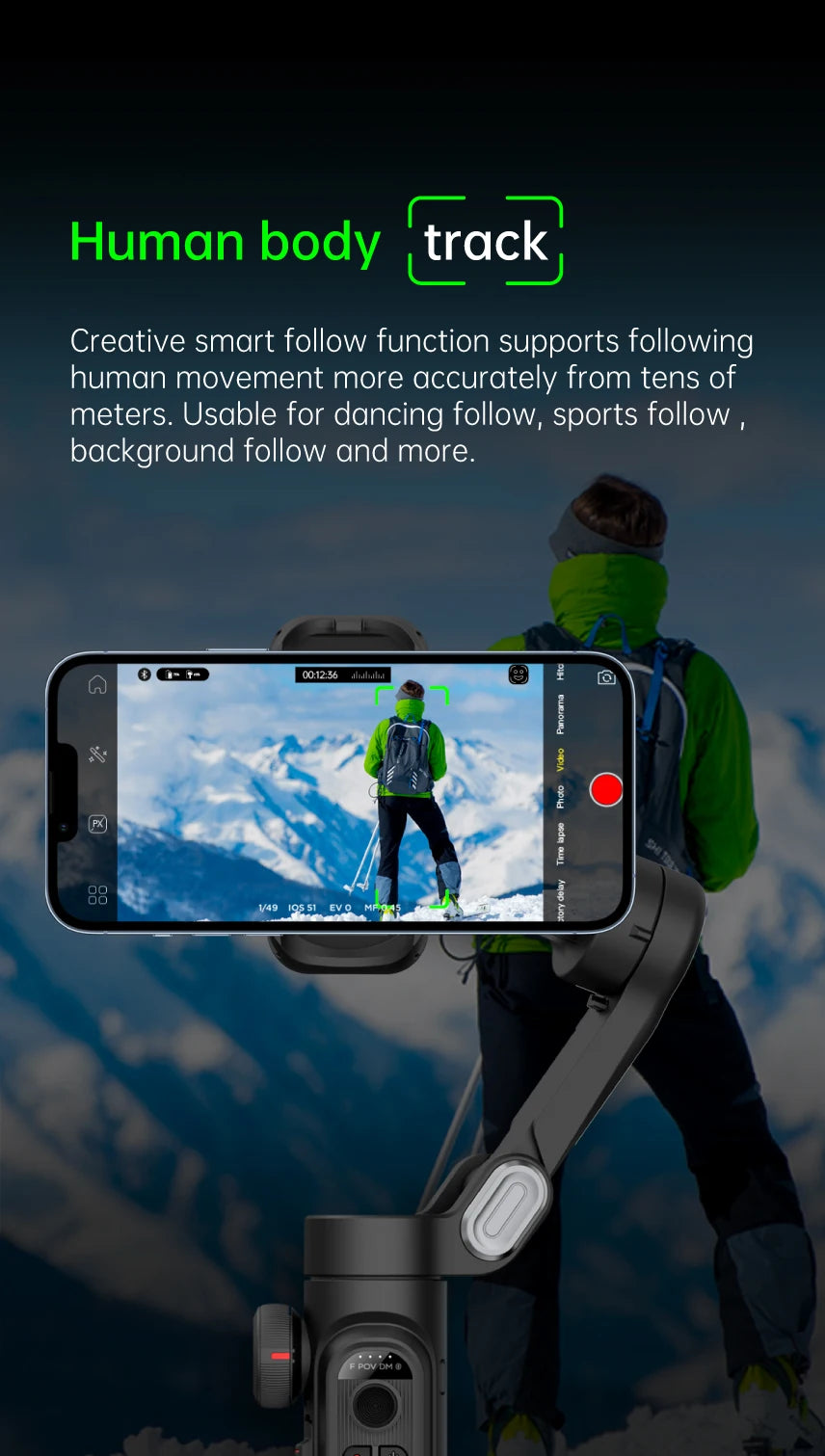 3-Axis Handheld Gimbal Stabilizer Smart XE for Smartphone for iPhone Android AI Face Tracking TikTok Vlog Live Streaming