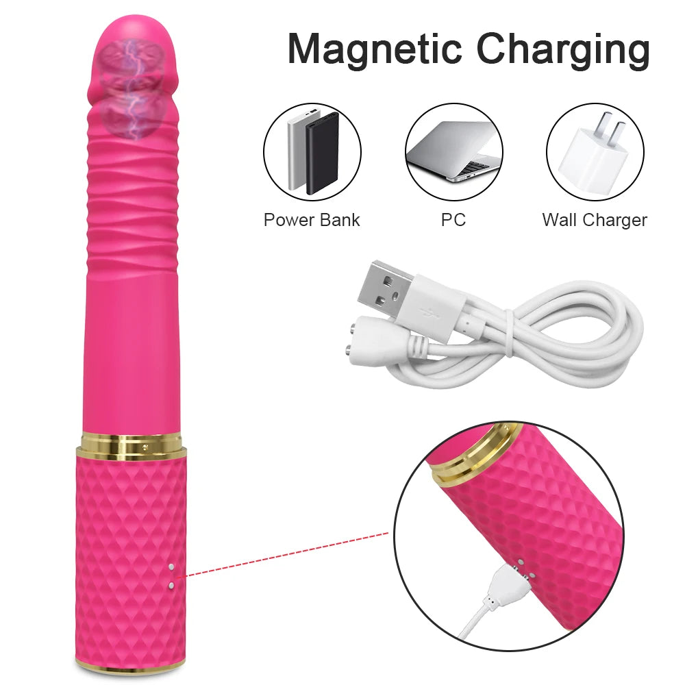 Sex Machine Telescopic Dildo Vibrator Automatic Upordown Thrust Massager Female Clitoris G-spot Vaginal Stimulation Masturbator