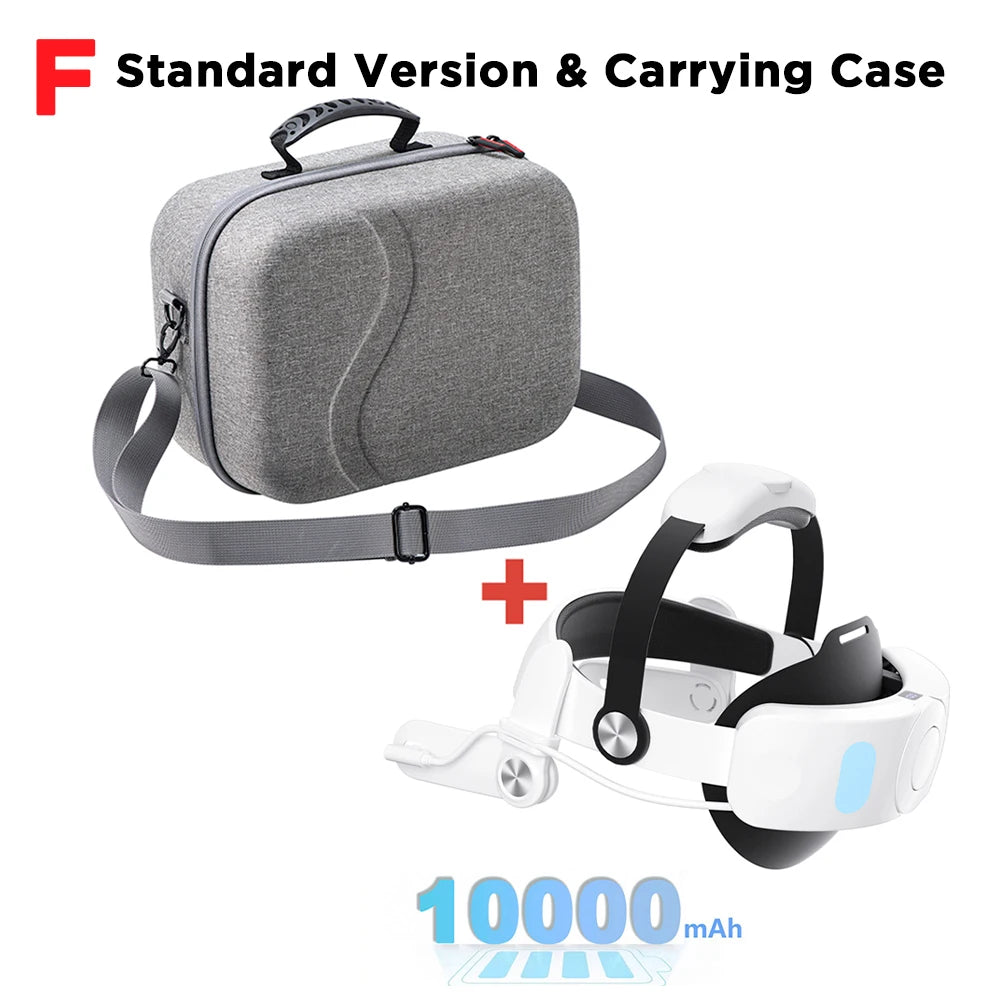 META Quest 10000mAh Battery Comfort Head Strap For Meta Quest 3/3s Replacement Elite Strap PD18W Charging Enhanced Playtime, Carrying Case Gaming Movies