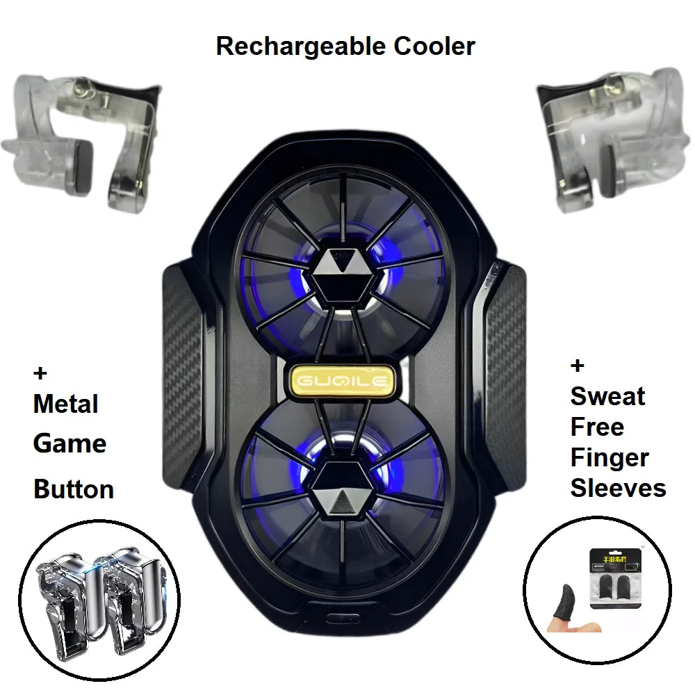 FS01 Dual Fan Rechargeable Mobile Phone Cooler, Long Lasting, Stronger Cooling, Air Cooling