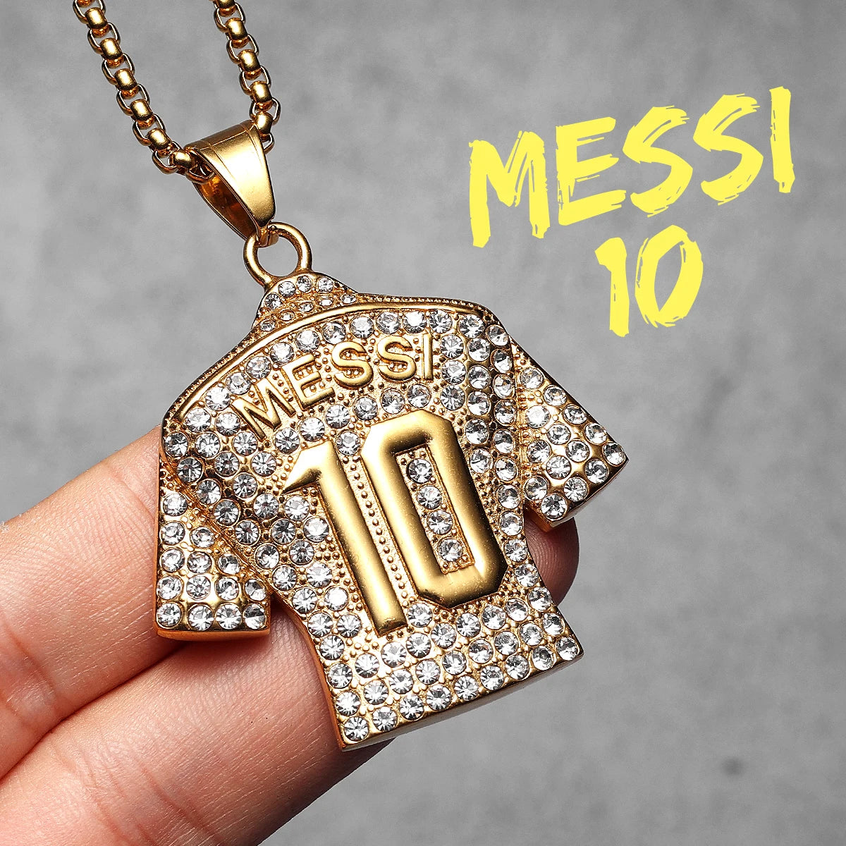 Messi Cristiano Ronaldo Neymar Mbappé Haaland Football Jersey Man Necklaces + Chain Stainless Steel Pendant Chain Jewelry Gifts