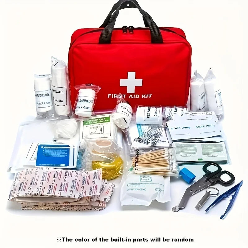 245PCS Deluxe First Aid Kit with Carrying Pouch, Outdoor First Aid Kit - Essential Emergency Kit for Camping, Hiking and Travel