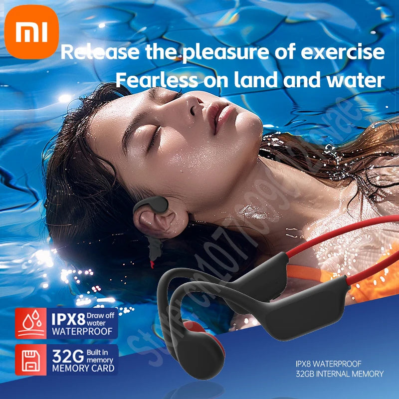 NEW Arrivals Xiaomi Bone Conduction Headphones IPX8 Waterproof MP3 Bluetooth5.4 Wireless Swimming Headphones With Mic Swimming Sports Fitness Supplies