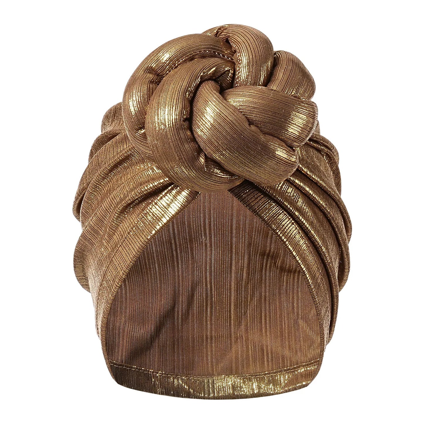 12 Colors Ice Silk Luxury Bonnet For Women Turban Hat Hot Ice Silk Quick-Drying Breathable Laser Personality Trend Ethnic Flower-Wrap Knotted Cap female