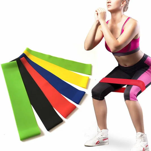 5 PCS Set Home Gym Yoga Studio Tension Belt Fitness Elastic Belt Resistance Belt Squat Butt AIDS Tension Ring Stretching Exercise Belt Sports Accessories