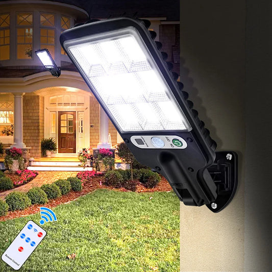 Solar Street Light Outdoor,IP65 Waterproof Solar Security Flood Lights Outdoor Motion Sensor, Dusk to Dawn Solar LED Light Lamp