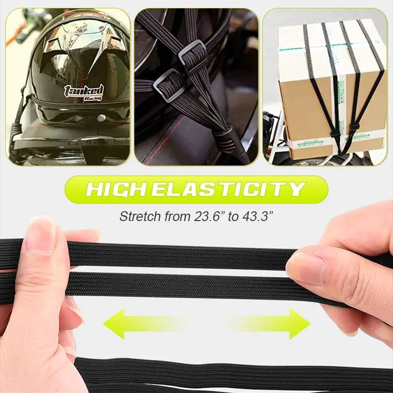 60CM Motorcycle Helmet Straps Motorcycle Accessories Hooks Luggage Retractable Elastic Rope Fixed Strap Motos Helmet Luggage Net