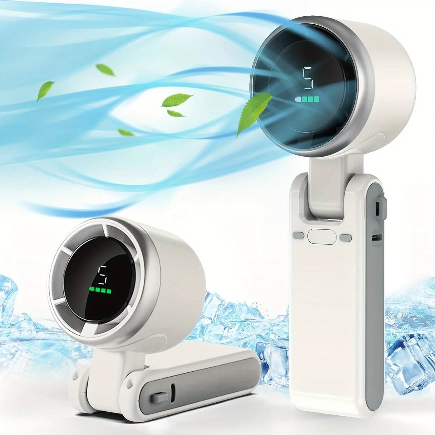 3 in 1 Wireless Fan, 5-Speed, 3600mAh Powerful Turbo Air Cooler Foldable Portable  High Winds Rechargeable Lithium Battery, USB Charging, Outdoor Transport Travel Mini Fan Air Cooling Supplies.