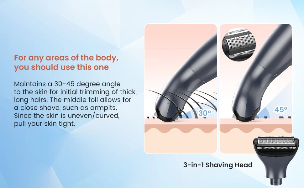 NEW Arrivals 6PCS Set  Body Hair Electric Trimmer Bikini Line Nose Eyebrow Ear Beard Shaver Men & Women Nose Hair Trimmer Eyebrow Razor Portable Body Shaver IPX5 Hair Care Accessories Beauty Salon Supplies