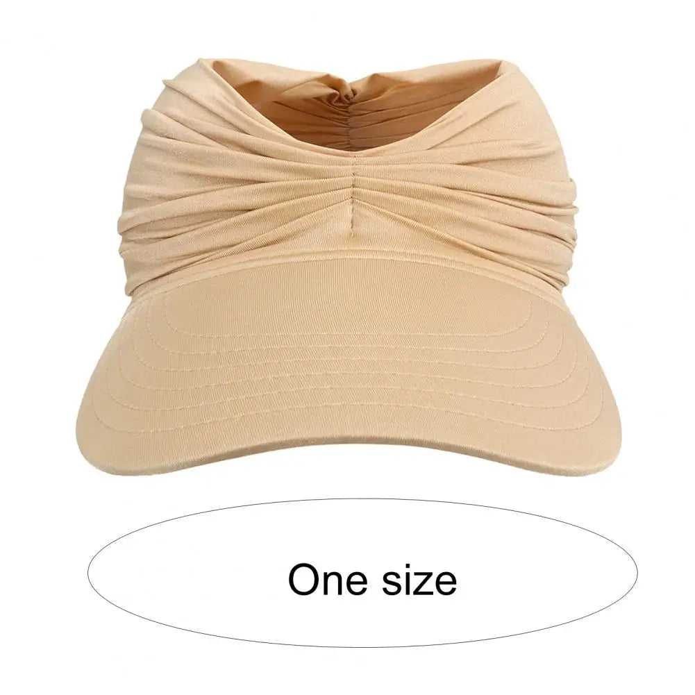 NEW Arrivals 13 Colors Women Female Sun Hat Pleats Sun Foldable Solid Color Wide Brim Anti Sun Cap Sweat Absorb High Stretch Summer Beach Swimming Accessories Girls Ladies Summer Casual Apparel Supplies