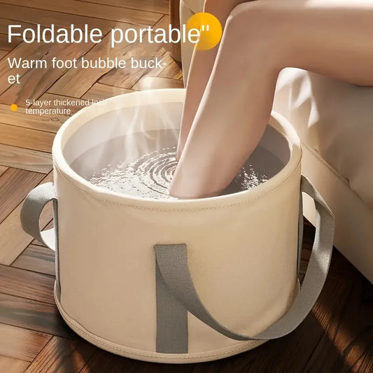 Foldable Portable Folding Foot Soak Bath Tub with Heat Preservation - Multifunctional Deep Basin, Foot Spa Massage  Bucket