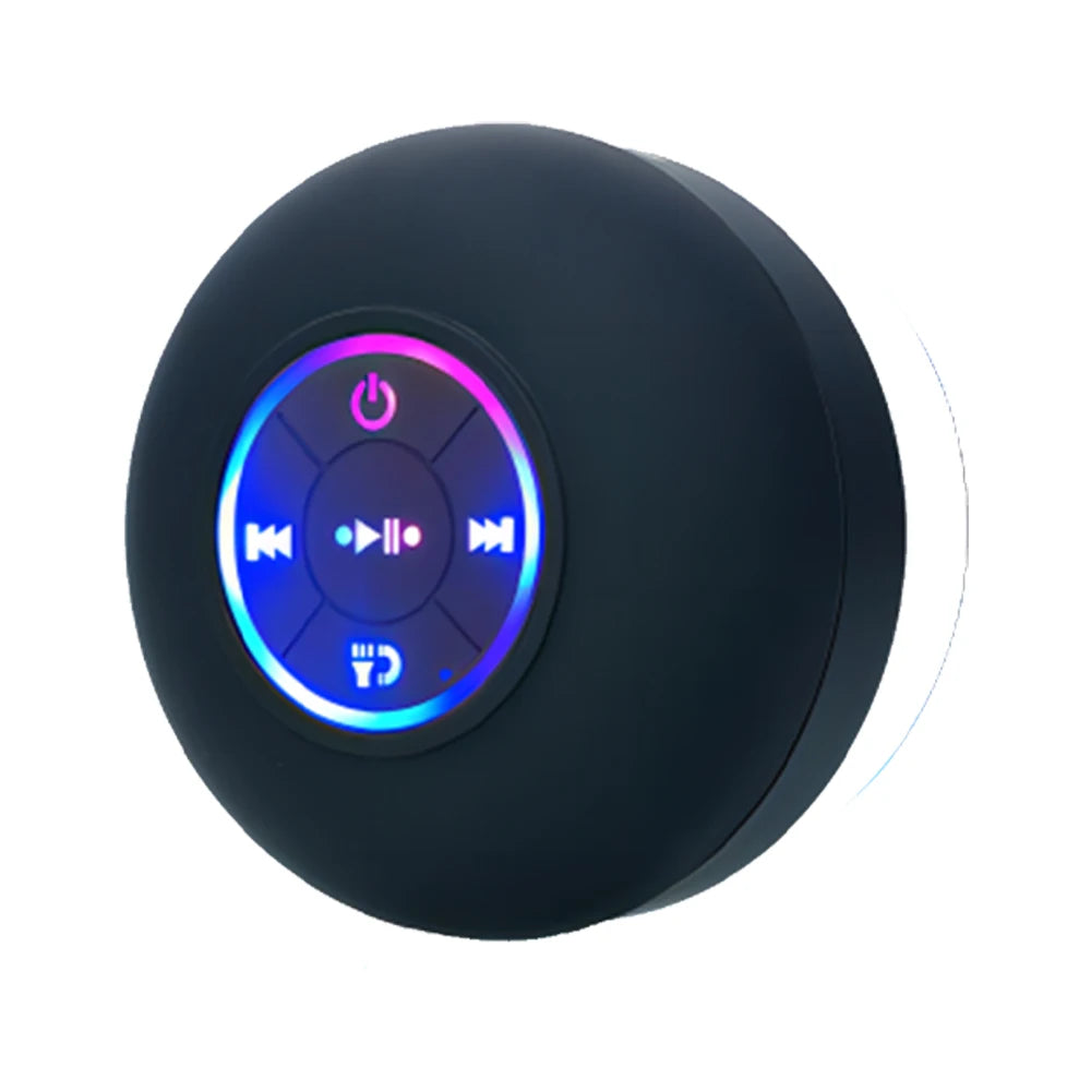 NEW Arrivals Portable Wireless Bluetooth Speaker LED Light IPX4 Waterproof Loudspeaker Outdoor Indoor Bathroom Large Suction Cup Stereo Sound Box