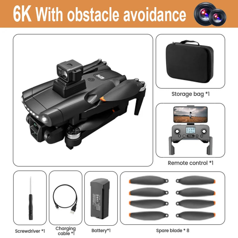 NEW Arrivals For Xiaomi V198GPS 18 Languages Drone ESC 6K Professional High Quality HD Camera Video Recording Brushless Obstacle Avoidance Aerial Optical Foldable Quadcopter Mini Drone Electronics Accessories Supplies