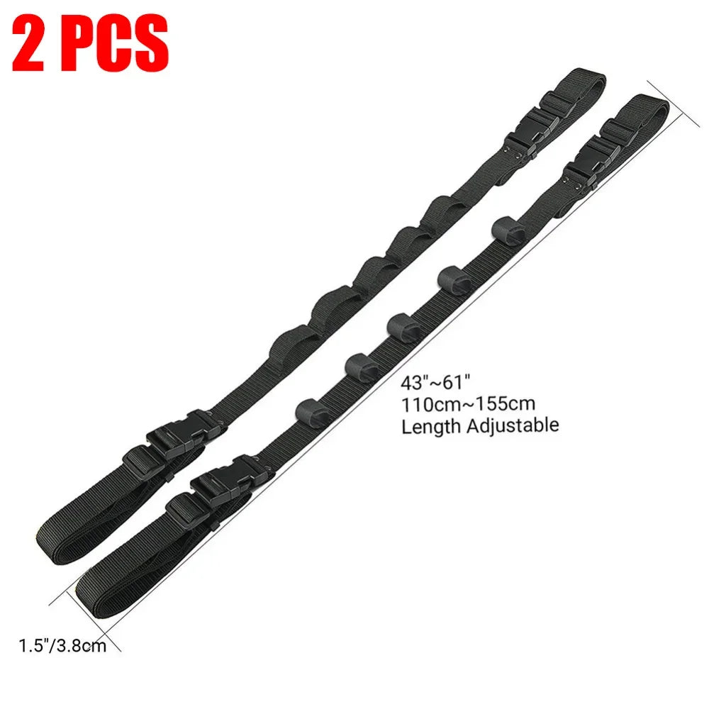 2 PCS Set Vehicle Interior Fishing Rod Gear Holder Car Mounted Storage Rack Vehicle Fishing Rod Rack Holder Strap Fishing Tools Storage Car Carrier for SUV