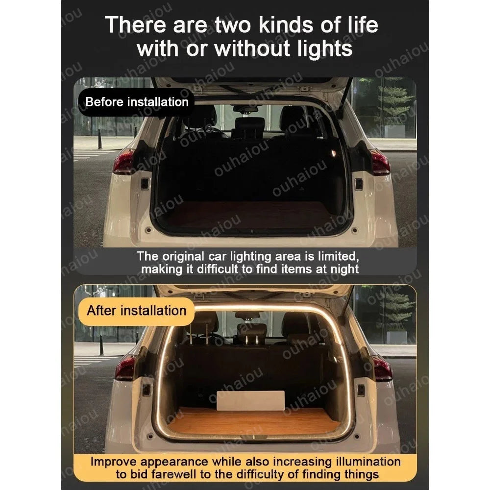 Full Set For MG HS Trunk Light Modification Light Atmosphere Lights White Warm White Rear Trunk LED Light Bar