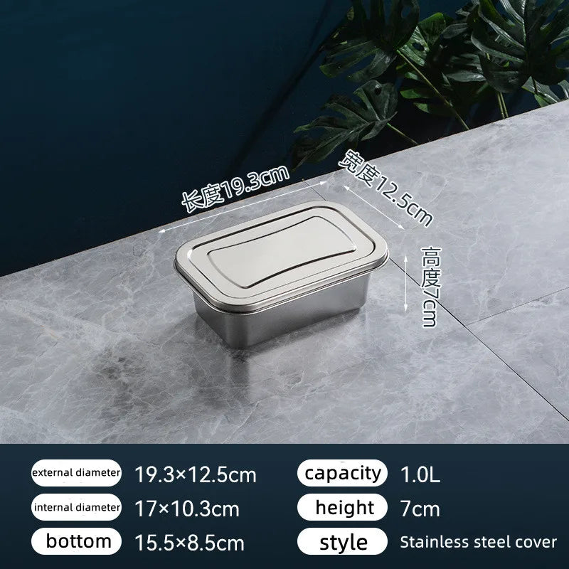 304 Stainless Steel Thermal  Insulation 100/1600/2500/3500/5300ml Top Quality Lunch Box Student Worker Portable Leak-Proof Fresh-keeping Sealed Box Food Storage Picnic Camping Barbeque Box Kitchenware Tools
