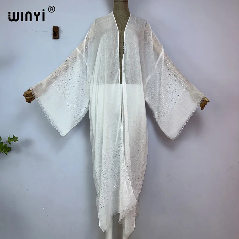 BRAND NEW African Luxury Women 12 Colors/Patterns Bohemian Gold Thread Monochrome Elegant Casual Dress Cardigan Swimwear Swimsuit Cover Ups Sexy Kimono Ladies Summer Maxi Cover-Up Dress
