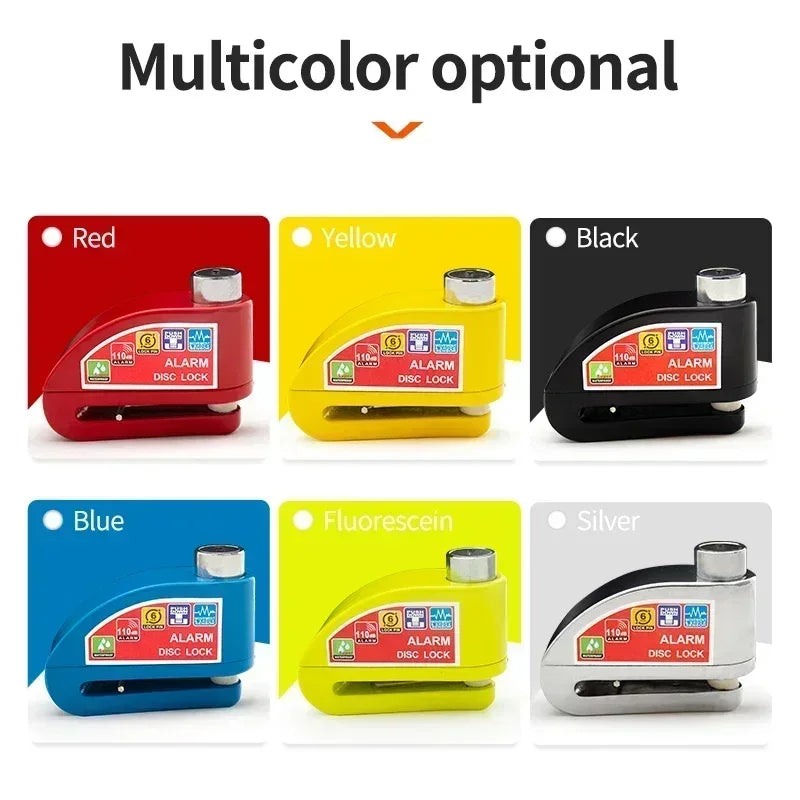 NEW Arrivals Disc Brake Alarm Lock, 5 Colors Full Set Anti-Theft and Theft Prevention, Bicycle Motorcycle Anti-Theft Alarm, Electric Scooter, Bicycle Lock, Brake Disc Lock