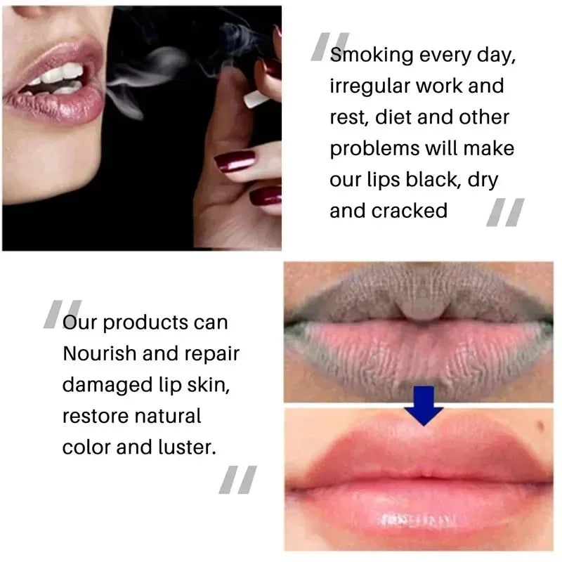 3 PCS Set Remove Dark Lip Balm Lightening Melanin Mask Gloss Oil Exfoliating Clean Deep Moisturizing Makeup Beauty Health Korean Products