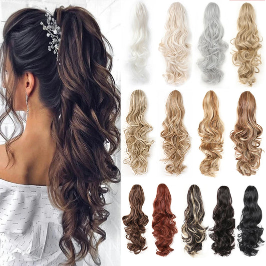 Ponytail Extension Claw  Curly Wavy Clip in Hairpiece Ponytail Hair Extensions Long Pony Tail Synthetic for Women
