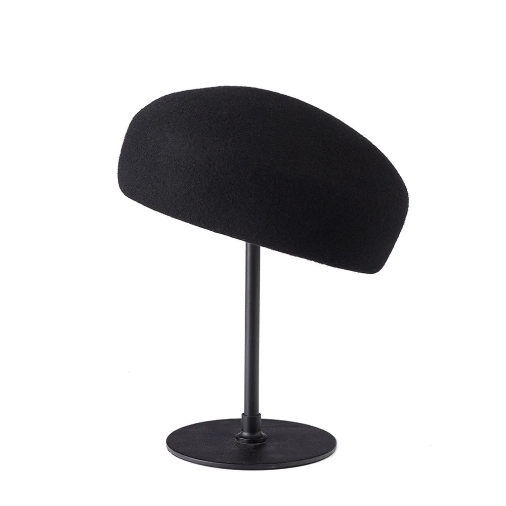 12 Colors Uzbekistan Retro Flight Attendant Ball Hat Women's 100% Wool Felt Beret Party Charming Hat Wedding Cocktail Party Medicine Box Hat