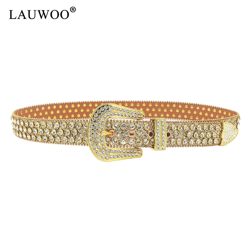 NEW Luxury Women Female  Belt Diamond Rhinestones Belts Crystal Studded Pin Buckle Belts  Jeans Decoration Beautiful Design Ladies Girls Luxury Fashion Apparel Accessories Casual Clothing Supplies