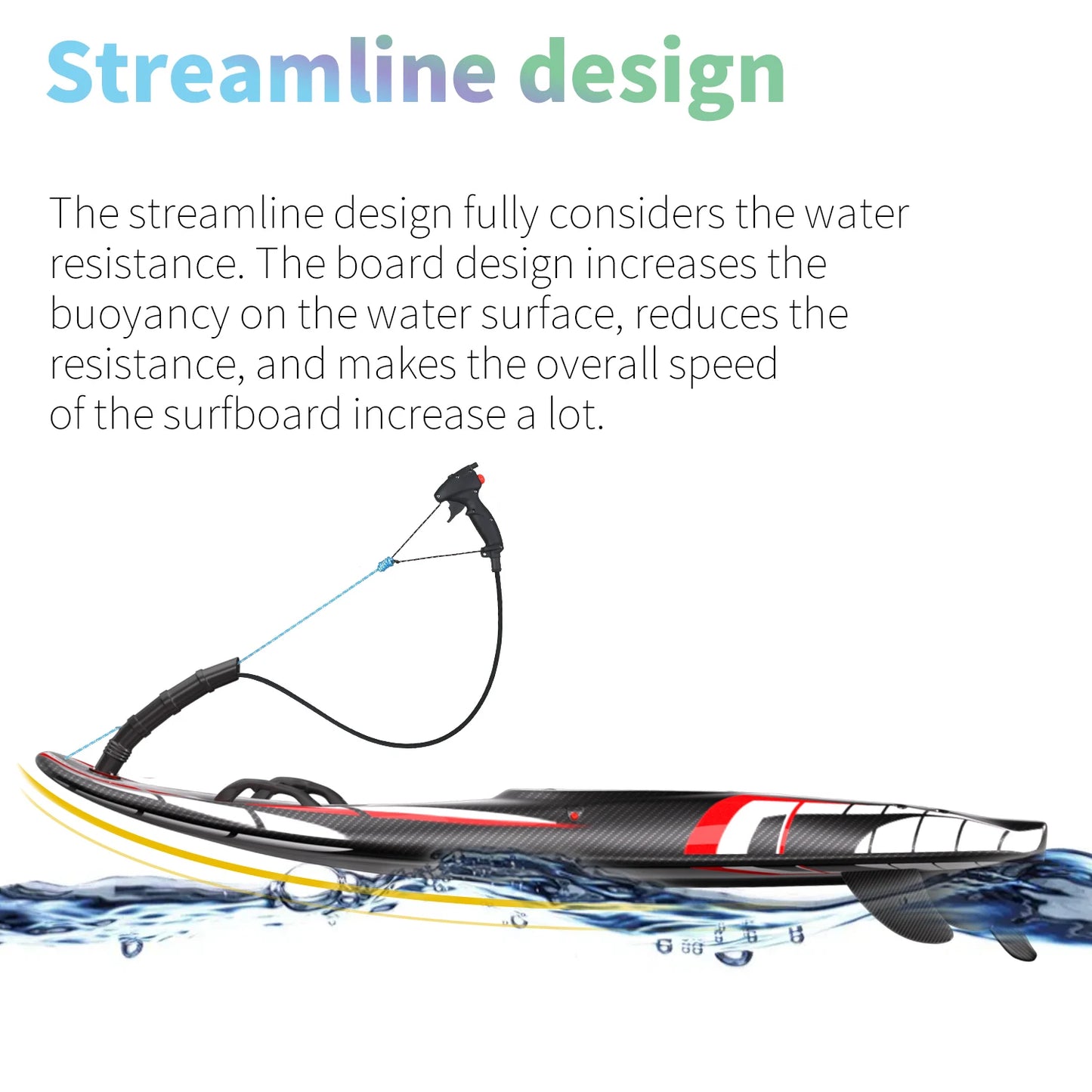 Gasoline Electric Surfboards Summer Jet Surfboards Lightweight Carbon Fiber Surfboards with 109cc Engine Electric Surfboards
