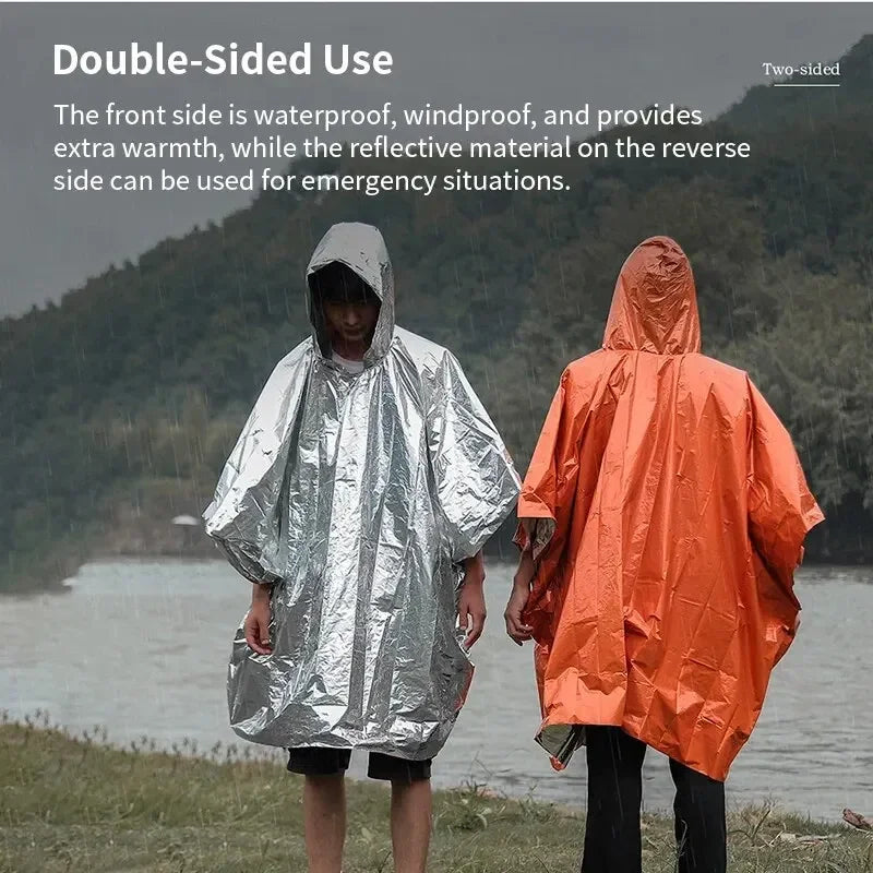 NEW Emergency Raincoat Poncho Waterproof Rainwear Blanket Survival Camping Equipment Cold Insulation Rainwear Camping Equipment