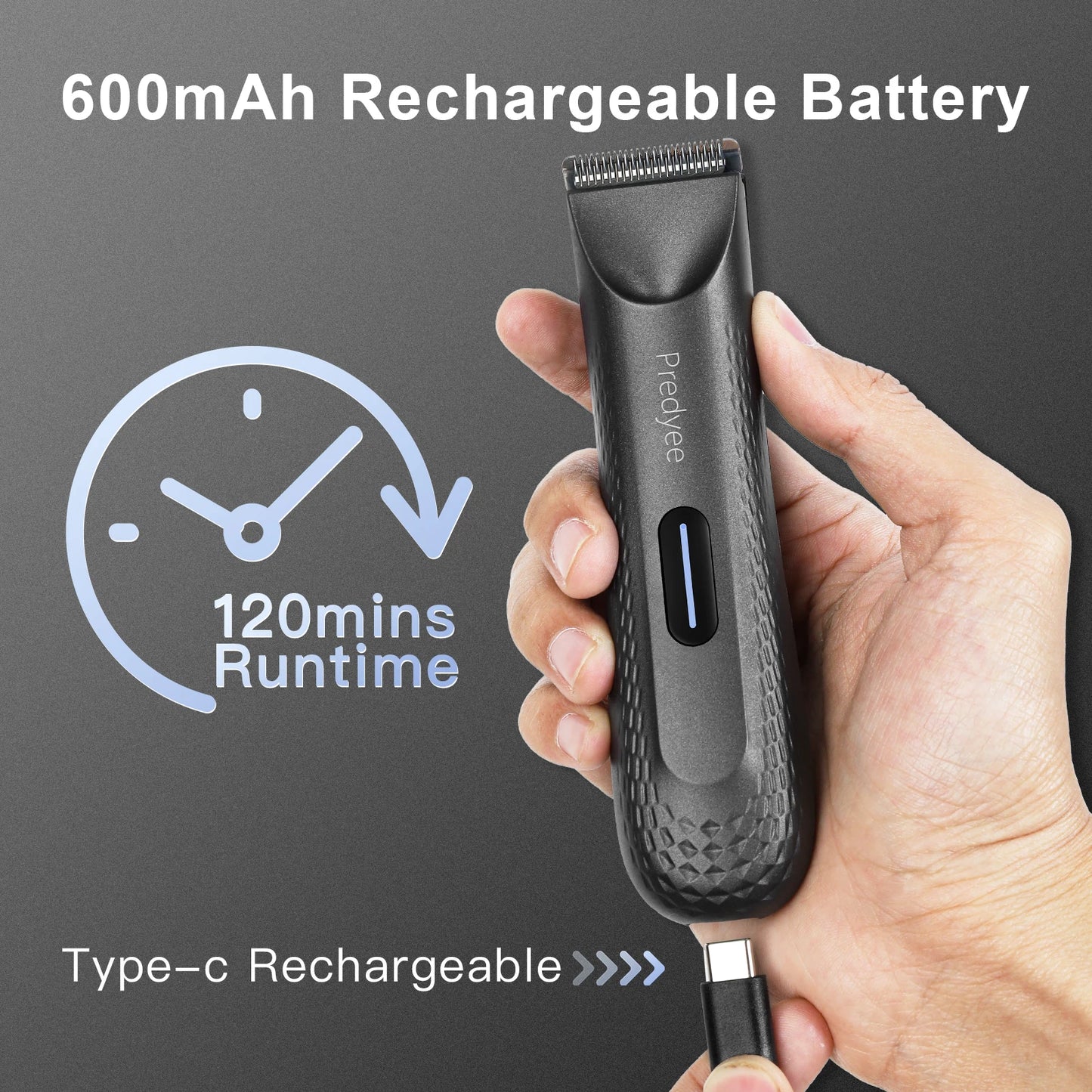Electric Groin Hair Trimmer for Men, Body Groomer & Pubic Waterproof Hair Trimmer, Replaceable Ceramic Soft Blade Women Men Hair Care Accessories